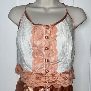 VTG Kit Cornell Y2K‎ Camisole Chiffon Lace Party Coquette Girly 8